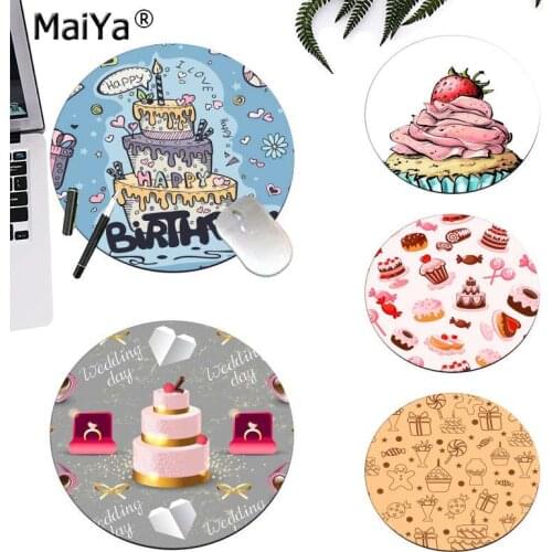 MaiYa Boy Gift Pad Cup of Cake Happy Birthday Rubber PC Computer Gaming mousepad gaming Mousepad Rug For PC Laptop Notebook