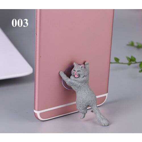 HOT Cute Suction Cup Mount Desktop Stand Angry cat Bracket For iPhone Xs Huawei P30 small phone stand gift for watching movies