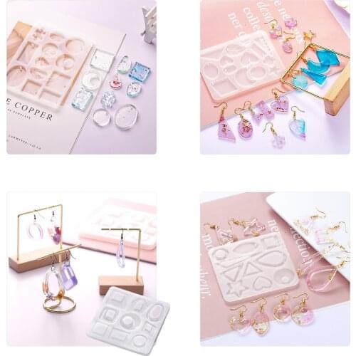 DIY Crystal Epoxy Mold Resin Mold Handmade Earrings Silicone Mold Silicone Molds Moulds for Crafts Keychain Mold