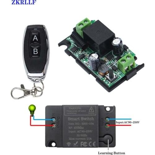 433MHz 220V Lamp Wireless Remote Control Switch 433 MHz 110V ON/OFF Remote Control Receiver Transmitter For Led Lights Bulb DIY