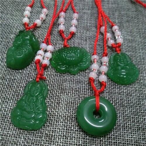 Torque Adjustable Red Rope Chain Unisex Lucky Charm Gifts Jewelry Necklace White Green Necklace Classic Buddha Round Pendant