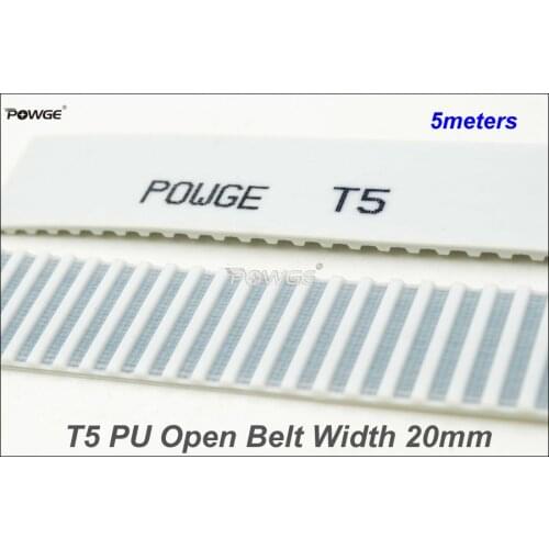 POWGE 5meters T5 Open-End Timing Belt T5-20 Width=20mm PU With Steel Core T5 20 AT5 Belt Fit T5 Timing Pulley For CNC RepRap