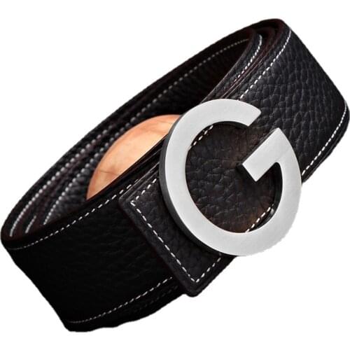New Mens Belt Leather Youth Leather G Buckle Smooth Hair Stylist Belt Litchi Grain Belts for Men Luxury Designer Brand 3.8cm