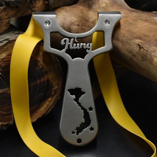 304 Stainless Steel Slingshot Hunting Catapult with Powerful Flat Rubber Band for Outdoor Games Shooting 2020 New