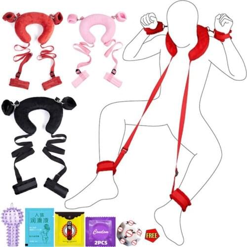 SM Split Leg Pillow Binding Bondage Sex Cushioned Neck Harness Adjustable Strap Restraints Adult Games Sex Toys For Couples