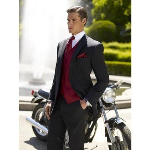 Tuxedos Mens Wedding Suits Slim Fit 2017 Party Light Grey Groom Groomsmen Formal Custom Made Bridegroom (Jacket+Pants+Vest+Tie)