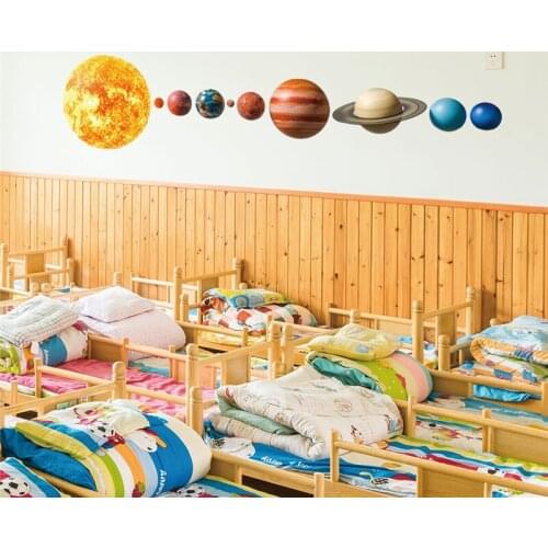 Solar System Planets Wall Stickers For Kids Room Living Room Home Decoration Wall Decal Home Decor Baby Nursery Wall Decoration