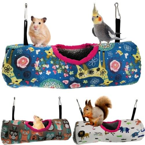 Pets Tunnel Hammock Warm Parrot Bird Plush Playhouse Cotton Nest Small Animals House Pet Hanging Sleeping Toys Birds Nest