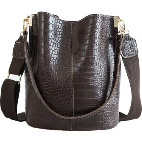 Retro Crocodile Crossbody Bag for Women Shoulder Bag Brand Designer Bag Luxury Pu Leather Bag Bucket Bag Handbag Satchels Bags