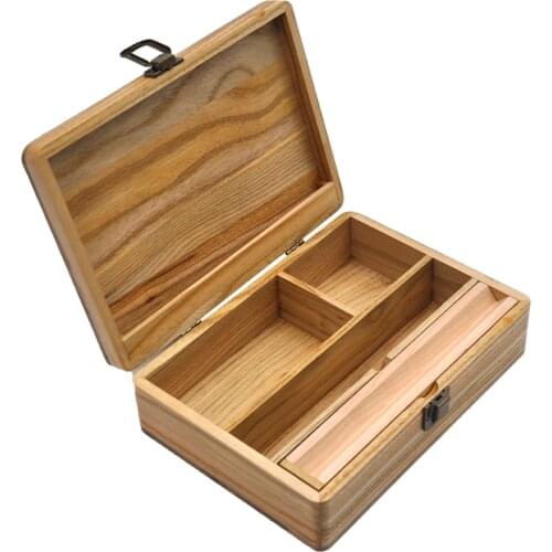 Vintage Wood Case Cigarette Rolling Tray Paper Storage Tobacco Container Paper Kits For Sundries Jewelry Storing Case