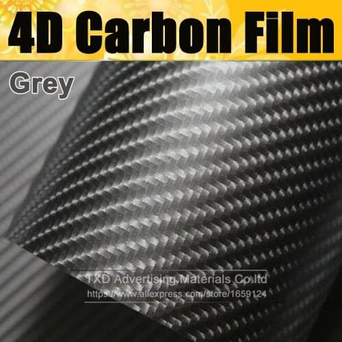 Car styling bright 4D Grey Carbon Fiber Vinyl film Colored Glossy Carbon Fiber Vinyl Film Auto Wrapping Vinyl Wrap