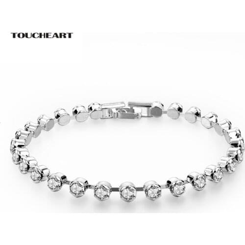 TOUCHEART Silver love Chain & Link Bracelets Bangles For Women Crystal Wedding Party Jewelry Stainless Steel Bracelet SBR160003