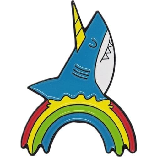 Majestic Corn Shark Enamel Pin Badge