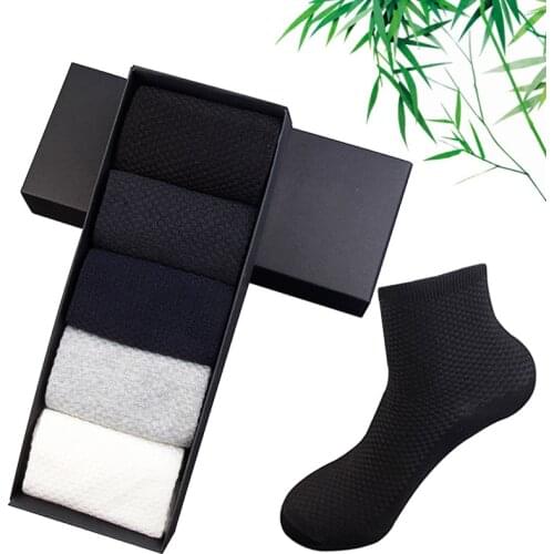 10 Pairs High Quality Bamboo Fiber Mens Socks Business Breathable Deodorant Compression Sock Men Long Big Size 36-42