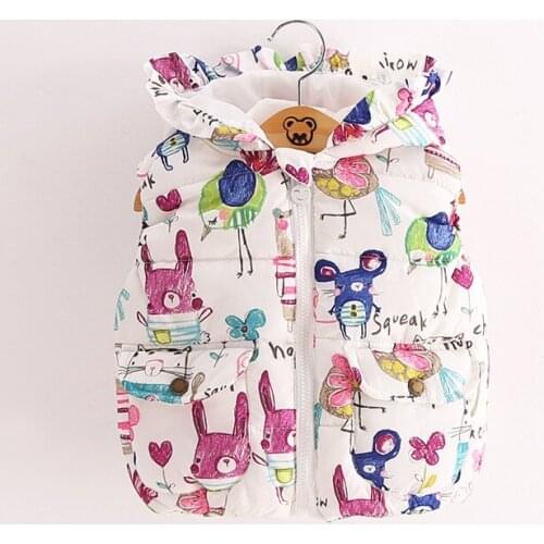 2016 autum&winter baby girls vest Graffiti print unisex boys clothes kids jacket for girls suit 1-4T white roupa infantil menina