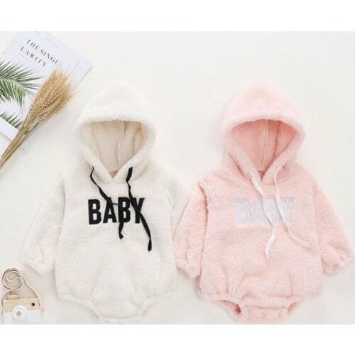 2020 New Cute baby Newborn Baby Princess Girl Clothes Long Sleeve Hoddies Warm Cotton Romper Clothes Autumn Winter Wear 0-18m