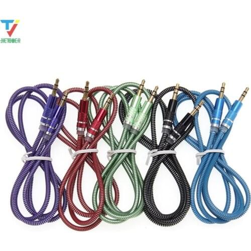 3.5 Jack AUX Audio Cable 3.5MM Male to Male Cable For Phone Car Speaker MP4 Headphone 1M Jack 3.5 Spring Audio Cables 300pcs/lot