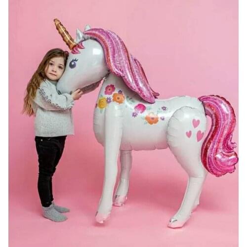 3D Unicorn Foil Balloons Oversized Balloon Boy Faovr Toy Birthday Party Kidsroom Decoration Baby Shower Cartoon Party Supplies