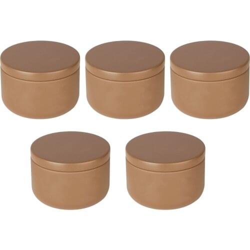 5 Round Tinplate Tea Cans Small Candle Tin Jars with Lids Seal Canisters Organizer Containers for DIY Balm Candy Jewelry Storage