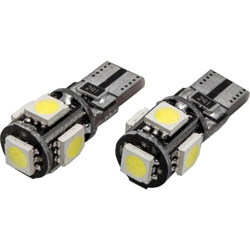 2x Error Free Canbus 5SMD Car Fog Light White Running Light 12V Truck Side Marker Lamp Headlight Bulb Car Accessories Universal