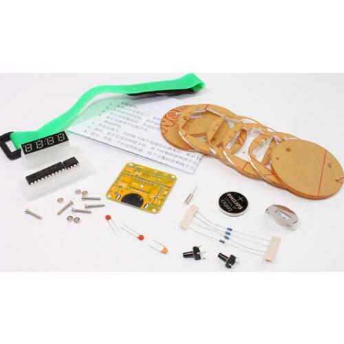 Free shipping with tracking number 4 Bits Digital Tube DIY LED Digital Watch Electronic Clock Kit Microcontroller MCU