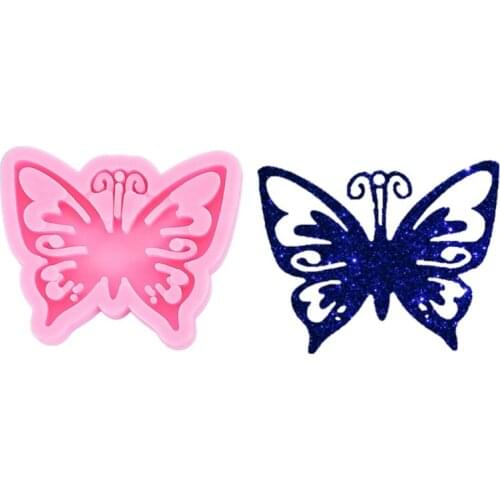 Shiny Pretty Butterfly Mold Silicone Molds Diy Keychain Pendants Epoxy Mould Silicone Resin Crafting Molds for Gifts