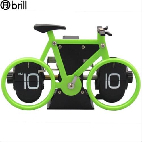 European Style Retro Clock Bike Decoration Page Turning Clock Desk Decor Student Alarm Clock Creative Electric Digital Clocks