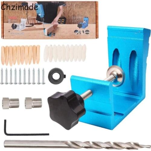 Chzimade 46Pcs Oblique Hole Punch Woode Locator Set Kit Drill Joinery Screw Carpenters Woodwork Angle Tool Accessories