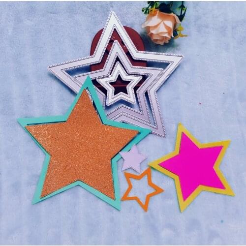 Two sets of five pointed stars Metal Cutting Dies for DIY Scrapbooking Album Paper Cards Decorative Crafts Embossing Die Cuts