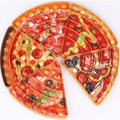 Emulation Food Pizza Push Bubble Fidget Toys Adult Stress Relief Squeeze Toy Antistress Soft Squishy Kids Toy Gifts Fidget Toys