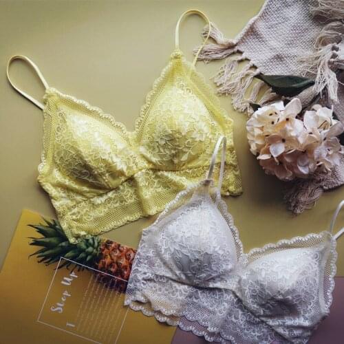 French sexy lace bra set without underwire lingerie lenceria transparent bra bikini