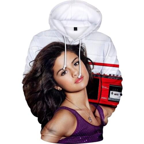 2020 Hot Sale Selena Gomez Sweatshirts Men/women Fashion Harajuku 3D Print Selena Gomez Hip Hop Hoodie Popular 3D Hoodies TOP