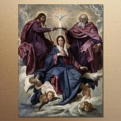 Modern painting on canvas Coronation of the Virgin Diego Velazquez High quality Hand painted