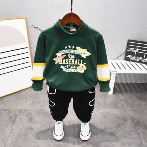 Toddler Baby Kids Clothing Sets Patchwork Tops Pants Clothes Outfits Set 2 Pcs Casual Clothes For Spring Autumn Boys 2 To 6Years