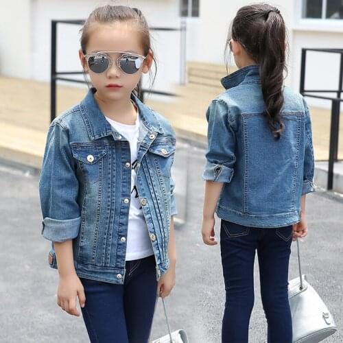 Kids Girls Jacket Spring/Autumn Clothing ChildrenS Long Sleeve Denim Jacket Fashion Cardigan Baby Outerwear Coats Girls Clothes