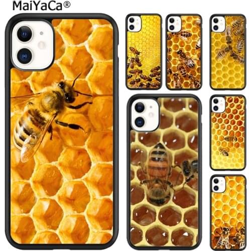 MaiYaCa Bumble Bee Honeycomb Honey Phone Case Cover For iPhone SE 6 6s 7 8 plus X XR XS 11 12 pro max Samsung Galaxy S8 S9 S10