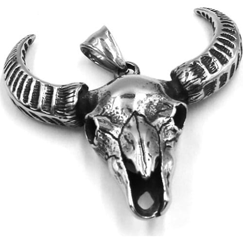 Fashion Bull Pendant Stainless Steel Jewelry Animal Bull Head Biker Pendant Mens Women for Gift SWP0569