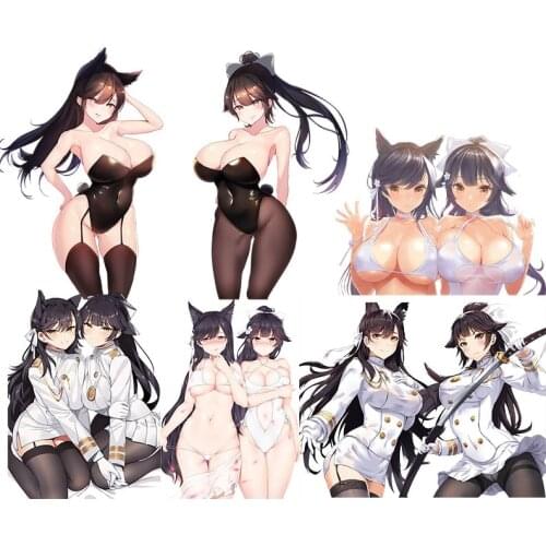 Cartoons Car Stickers Hentai Waifu Anime Atago and Takao Azur Lane Sexy Girl Window Motorcycle PVC Auto Decoration