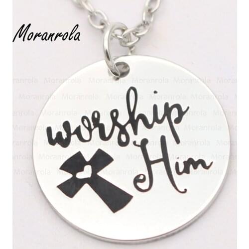 New arried" Worship Him"Copper necklace Keychain,charm Here I am to Worship Jewelry religous bible necklace church faith charm