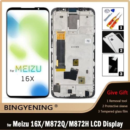 Original For Meizu 16X LCD Display Screen Touch Digitizer Assembly For 6.0 inch Meizu 16 X M872Q M872H AMOLED Phone With Frame