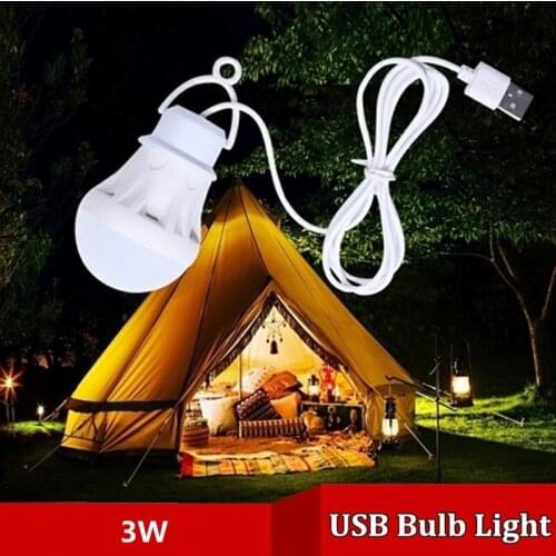 Portable Lantern Camp Lights USB Bulb 3W Power Outdoor Camping Multi Tool 5V LED for Tent Camping Gear Hiking USB Lamp