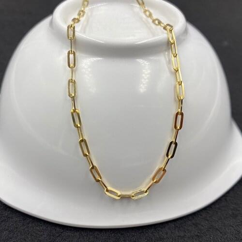 Sinya Hot Sale 18k Au750 Gold DIY Jewelry Big Square Cable O Shape Cross Chain Bracelets Necklace For Women Man