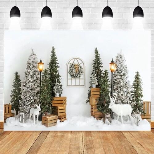 Christmas Backdrop Room Tree White Wall Photography Background Photo Studio Baby Portrait Vinyl Photocall Photozone Photophone