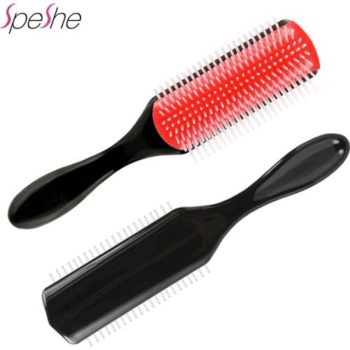 2pcs Cepillo Denman 9 Rows Curly Hair Brush Denman Detangling Detangler Hair Styling Brush Comb