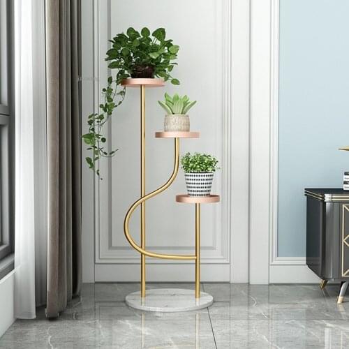 Nordic Wrought Iron Indoor Living Room Decoration Flower Stand Simple Balcony Flower Pot Shelf Cafe Floor Multi-layer Plant Rack