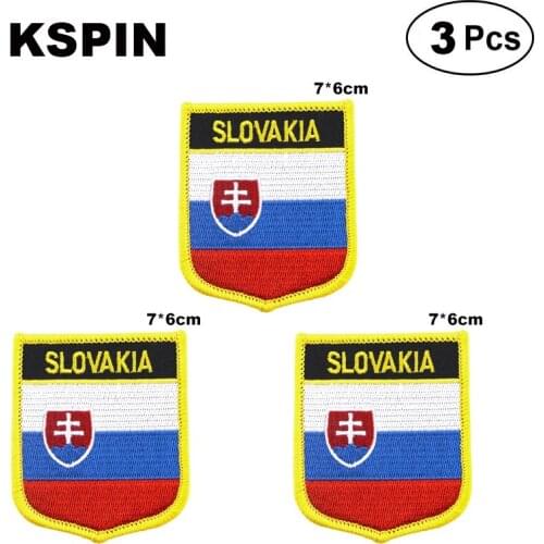 Slovakia Shiled Shape flag patches national flag patches for Cothing DIY Decoration