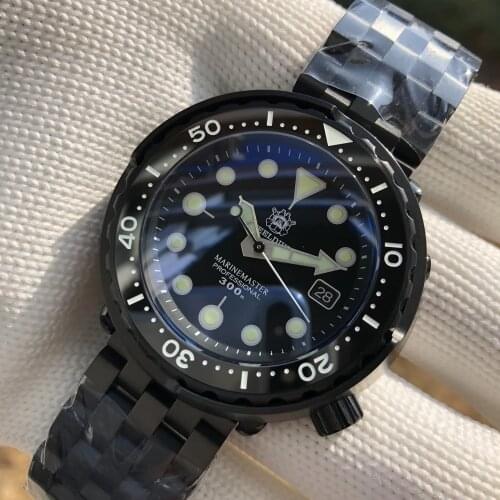 STEELDIVE 1975X Black Warrior Black 316L Steel NH35 Automatic Mechanical Watch Diving 300M C3 Super Luminous Sapphire Crystal