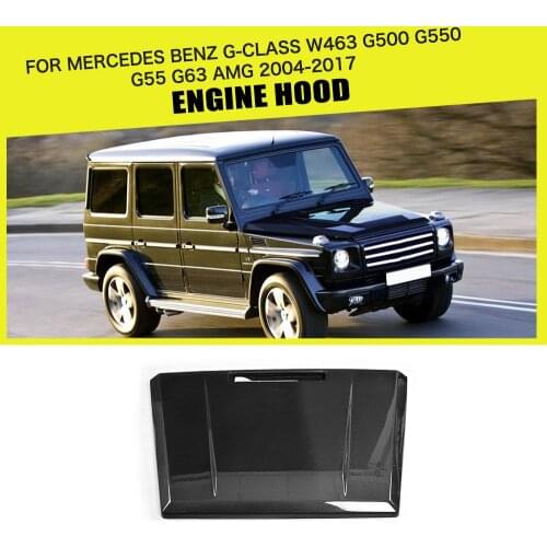 Carbon Fiber Auto Front Engine Hood Cover Trims for Mercedes Benz G-CLASS W463 G500 G550 G55 G63 AMG SUV 2004 - 2017 Car Styling