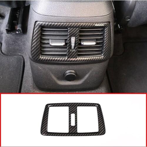Carbon Fiber For BMW 218i Gran Tourer F45 F46 2015-2018 ABS Chrome Rear Air Conditioning Outlet Frame Cover Trim Accessories