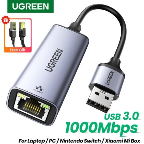 UGREEN USB 3.0 Ethernet Adapter USB 2.0 Network Card to RJ45 Lan for Windows 10 PC Xiaomi Mi Box 3 S Nintend Switch Ethernet USB